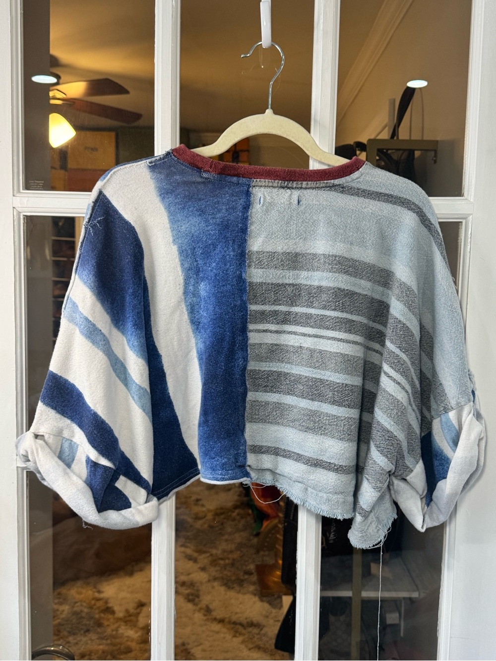 🌀▫️Free People We The Free North of North 2025 Distressed Striped Crop Top▫️🌀 - Picture 8 of 9